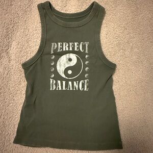 Perfect Balance Olive Green Tank Top
